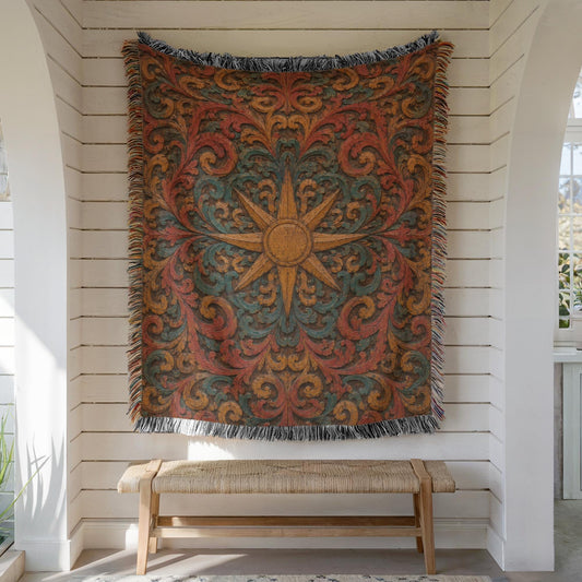 Sun Compass Woven Blanket