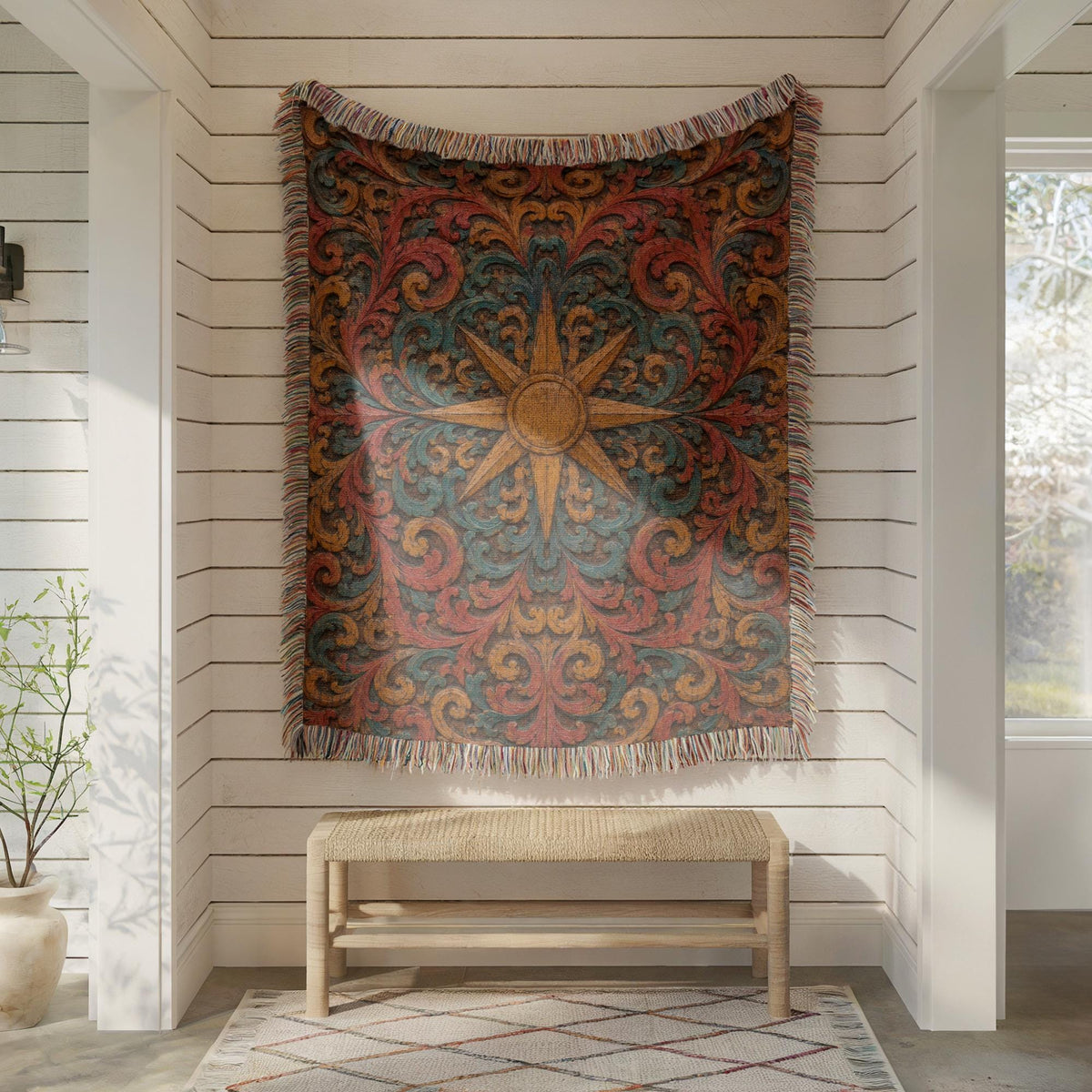 Sun Compass Woven Blanket