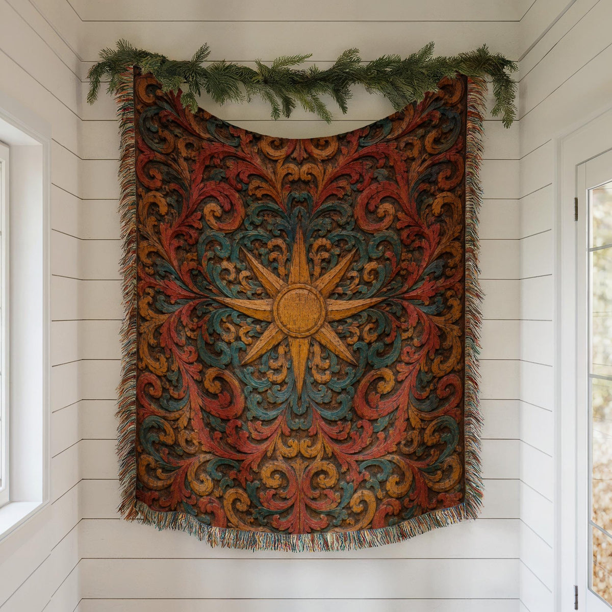 Sun Compass Woven Blanket