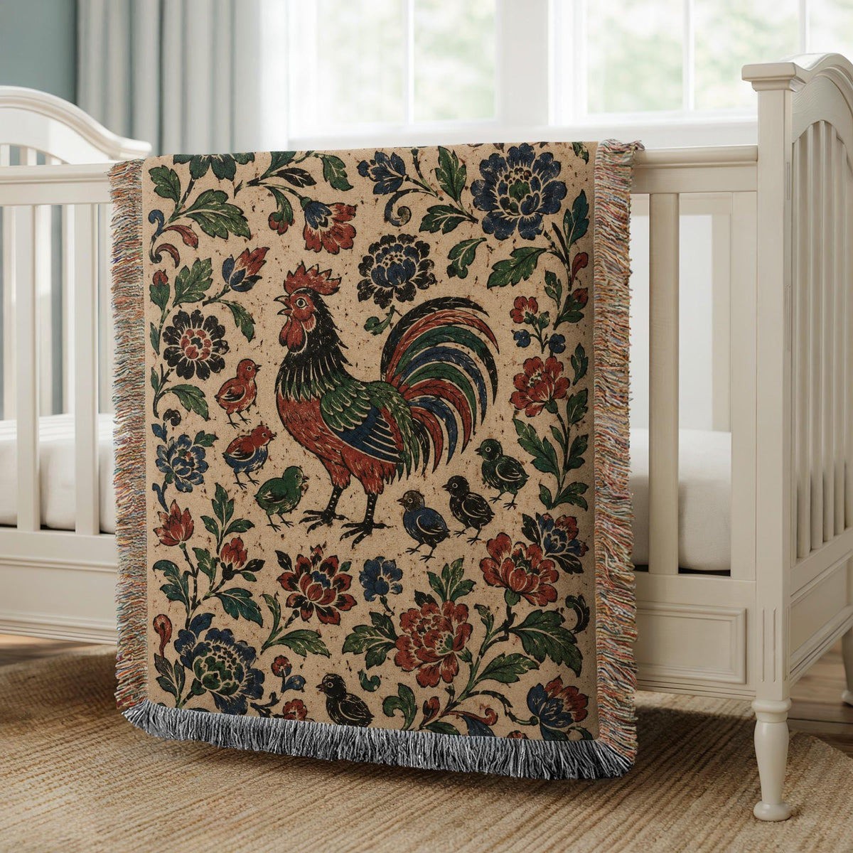 Rooster Woven Blanket
