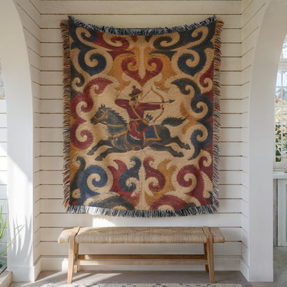 Horse Archer Woven Blanket