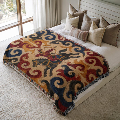 Horse Archer Woven Blanket