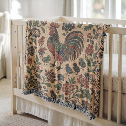 Rooster Woven Blanket