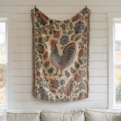 Rooster Woven Blanket