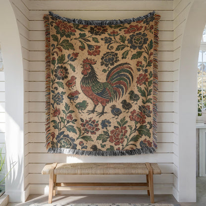 Rooster Woven Blanket