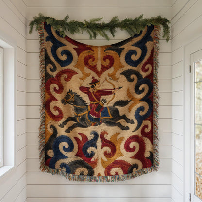 Horse Archer Woven Blanket