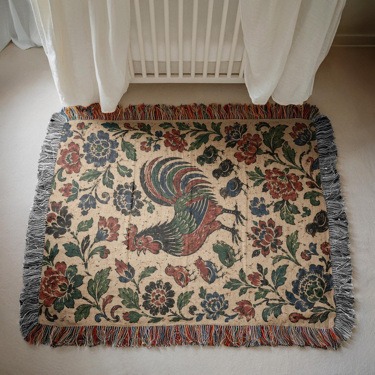 Rooster Woven Blanket