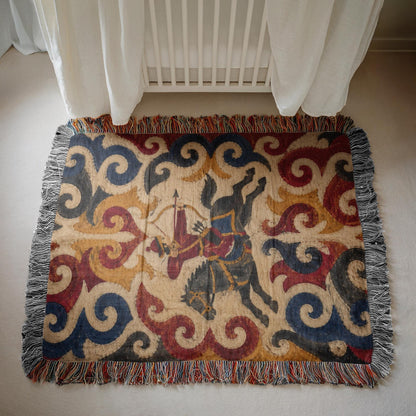Horse Archer Woven Blanket