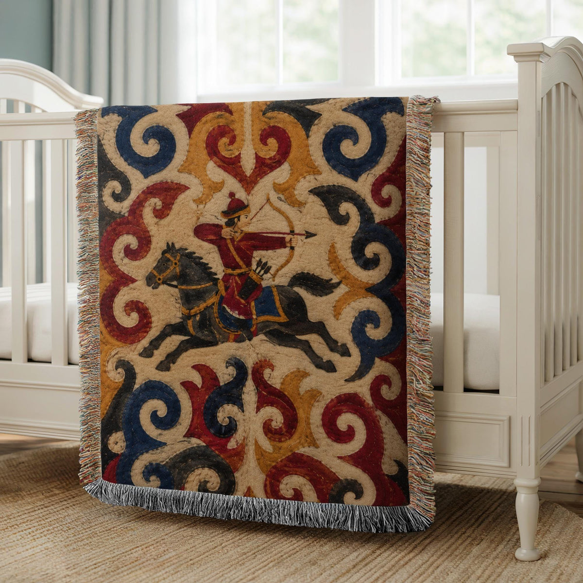 Horse Archer Woven Blanket