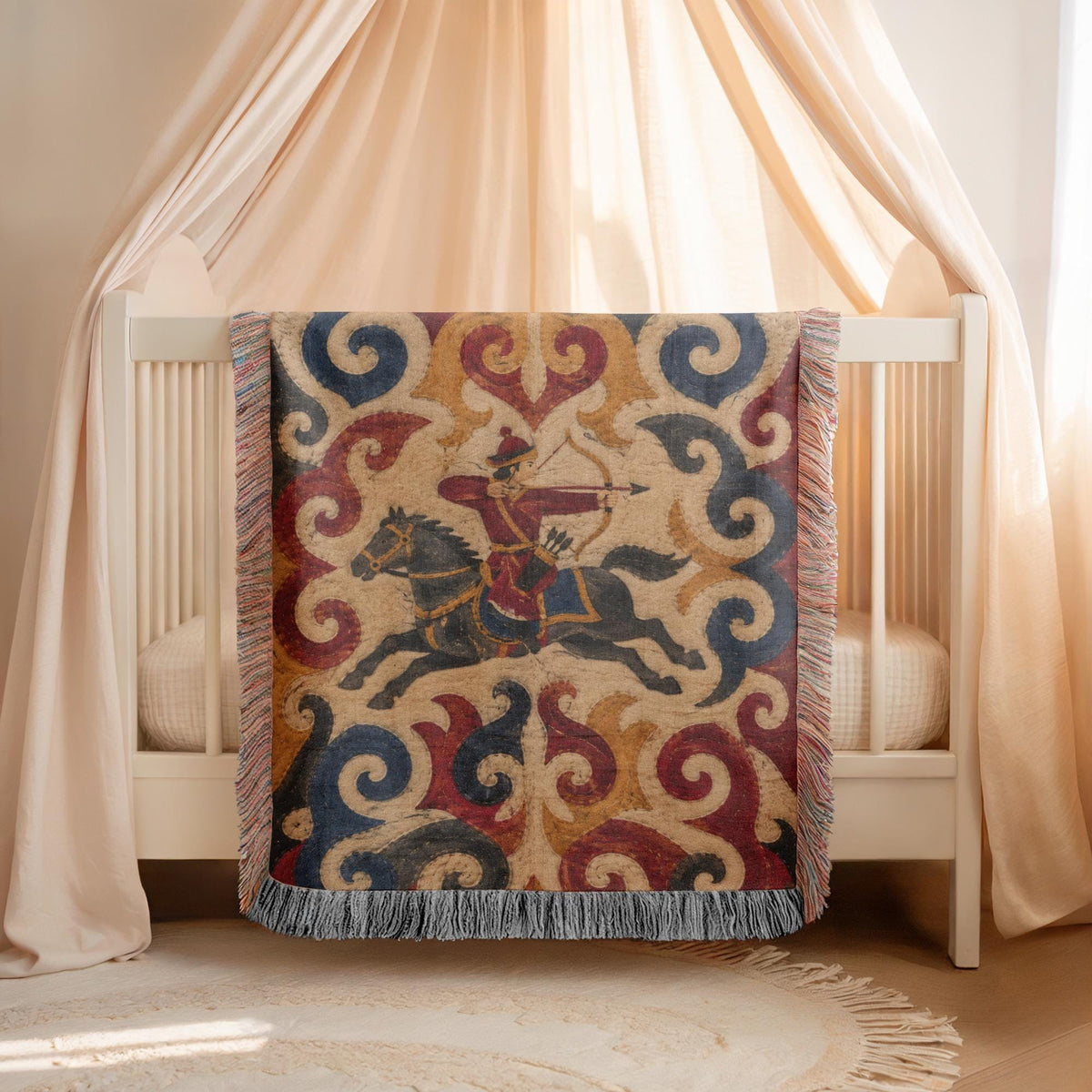 Horse Archer Woven Blanket