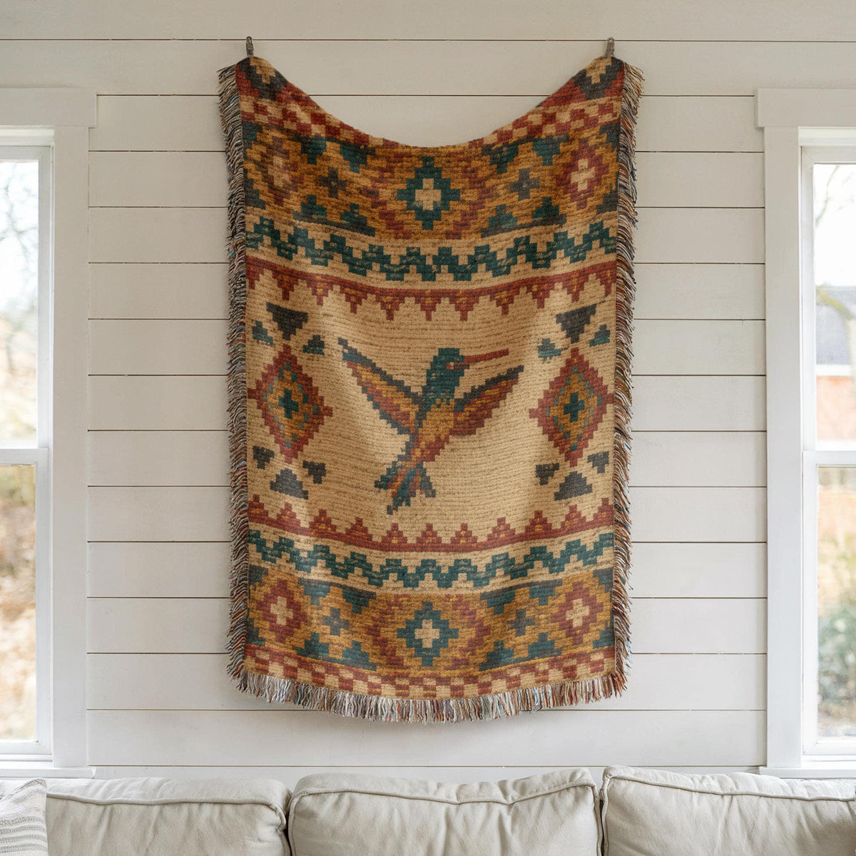 Hummingbird Woven Blanket
