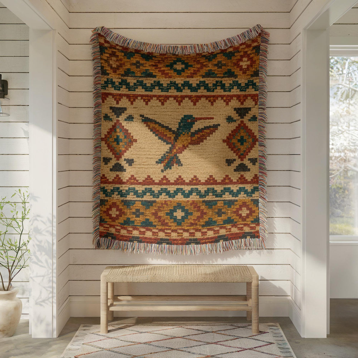 Hummingbird Woven Blanket