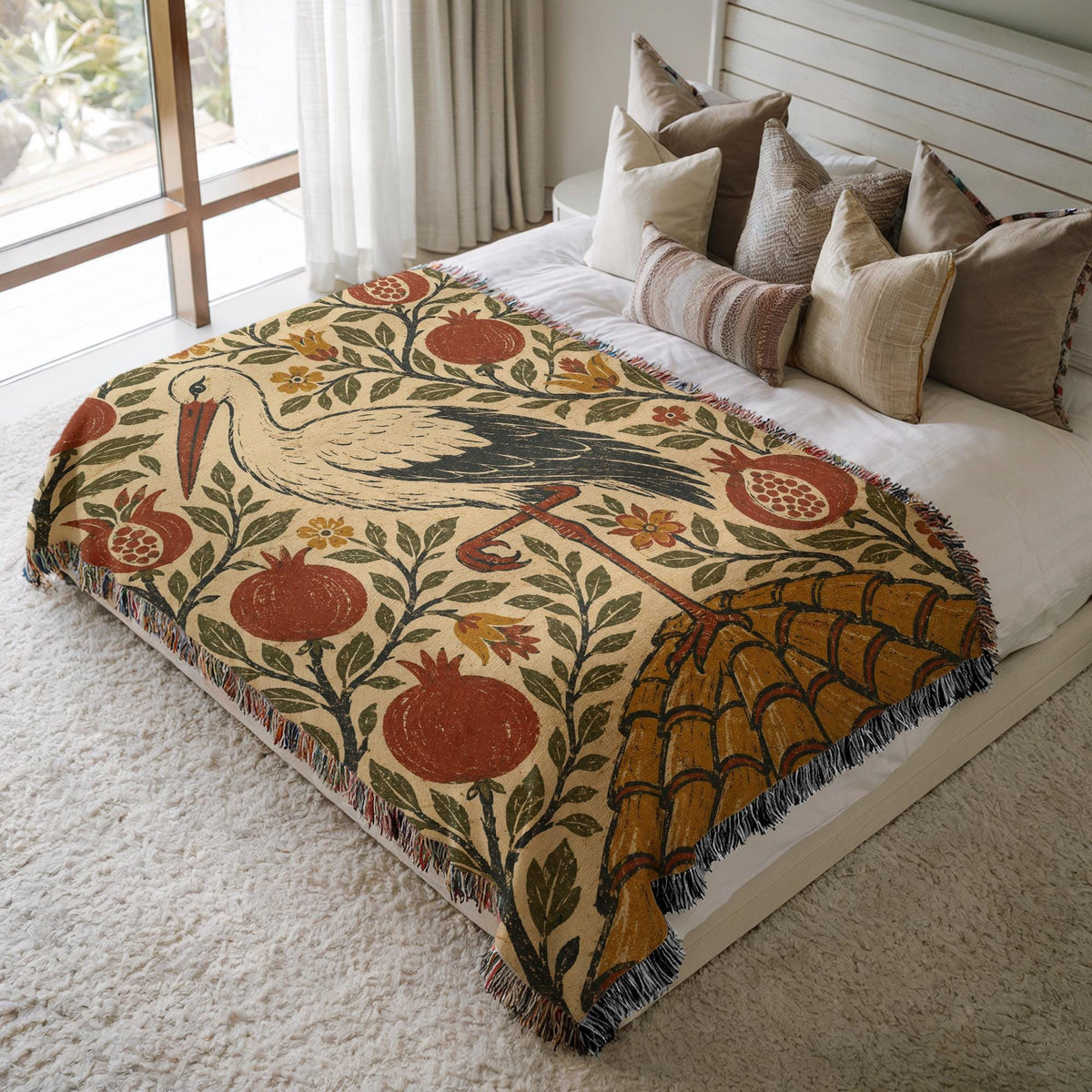 Stork Woven Blanket