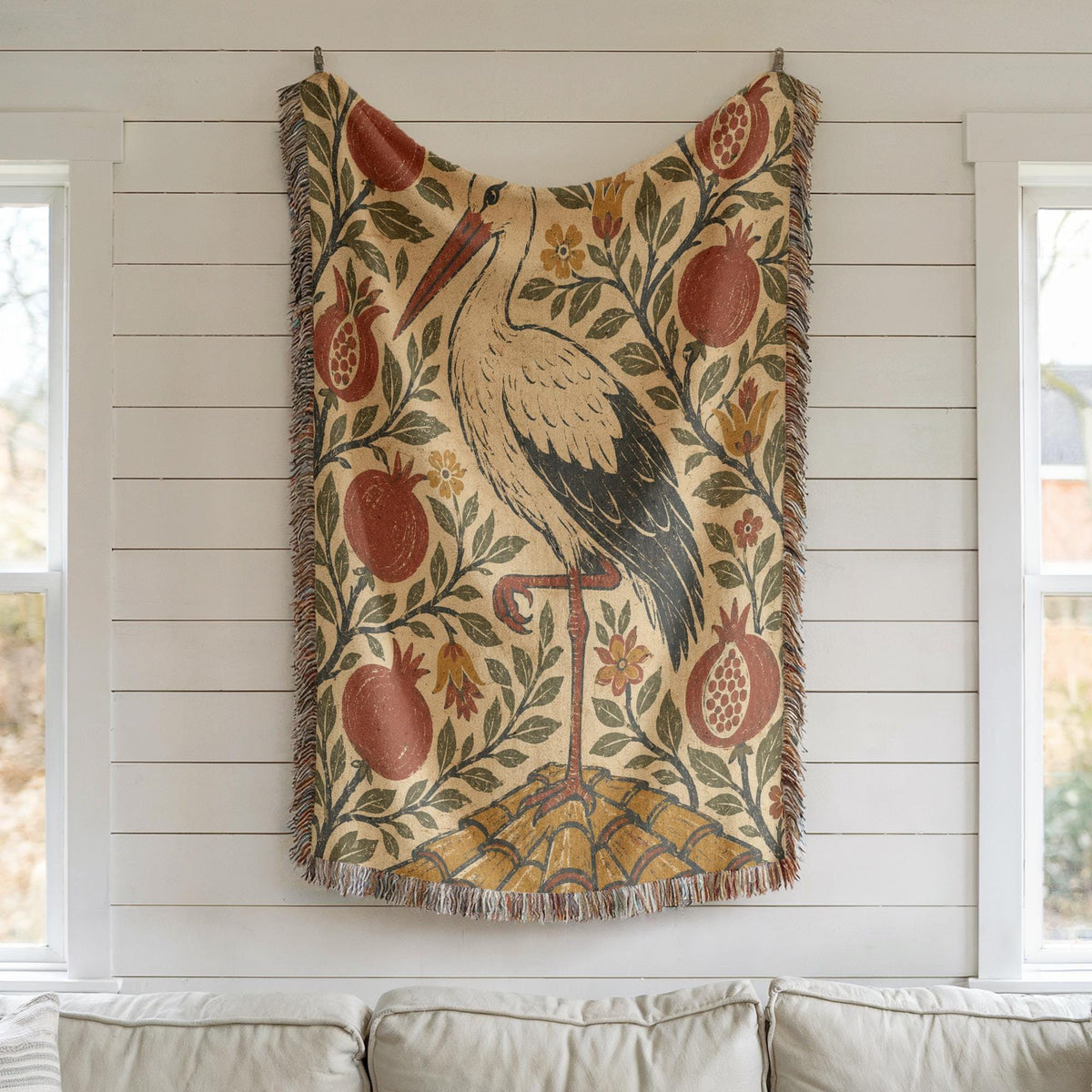 Stork Woven Blanket