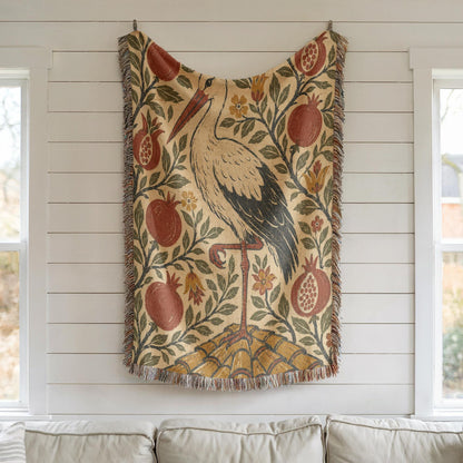 Stork Woven Blanket