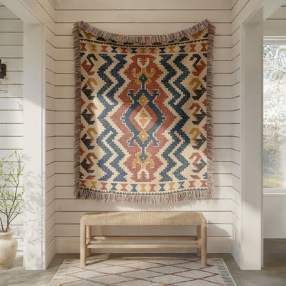 Turkish Kilim Woven Blanket