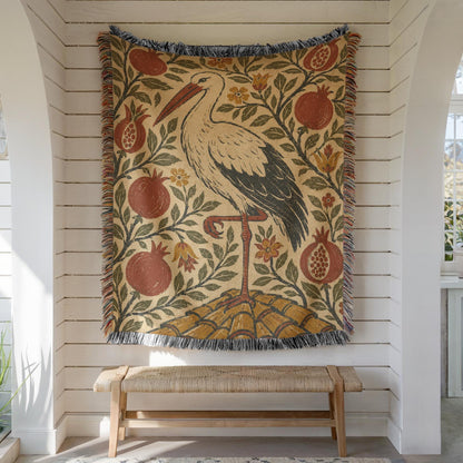 Stork Woven Blanket