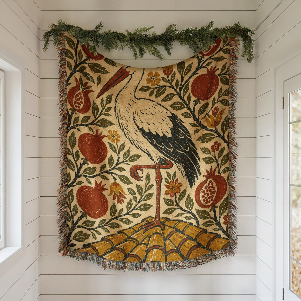 Stork Woven Blanket