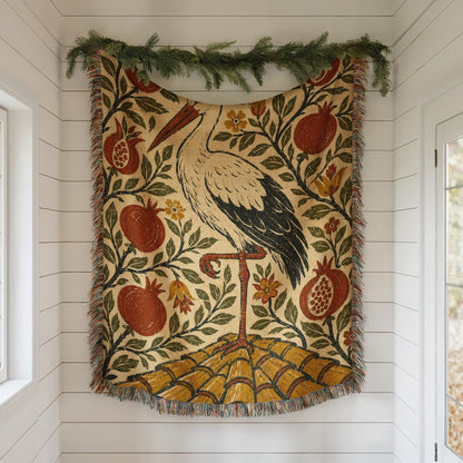 Stork Woven Blanket