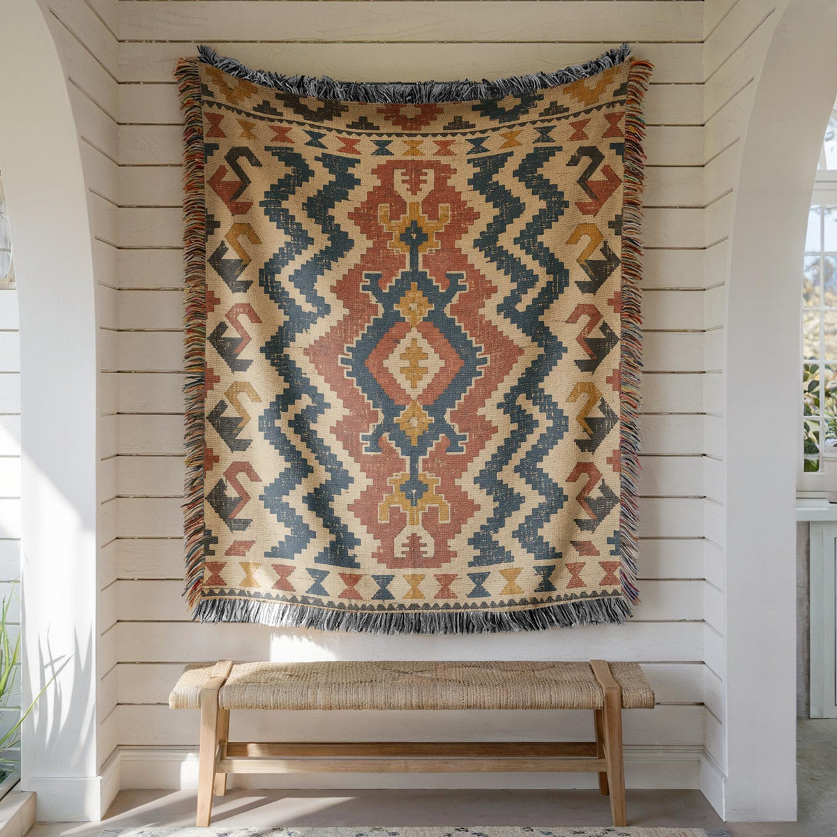 Turkish Kilim Woven Blanket