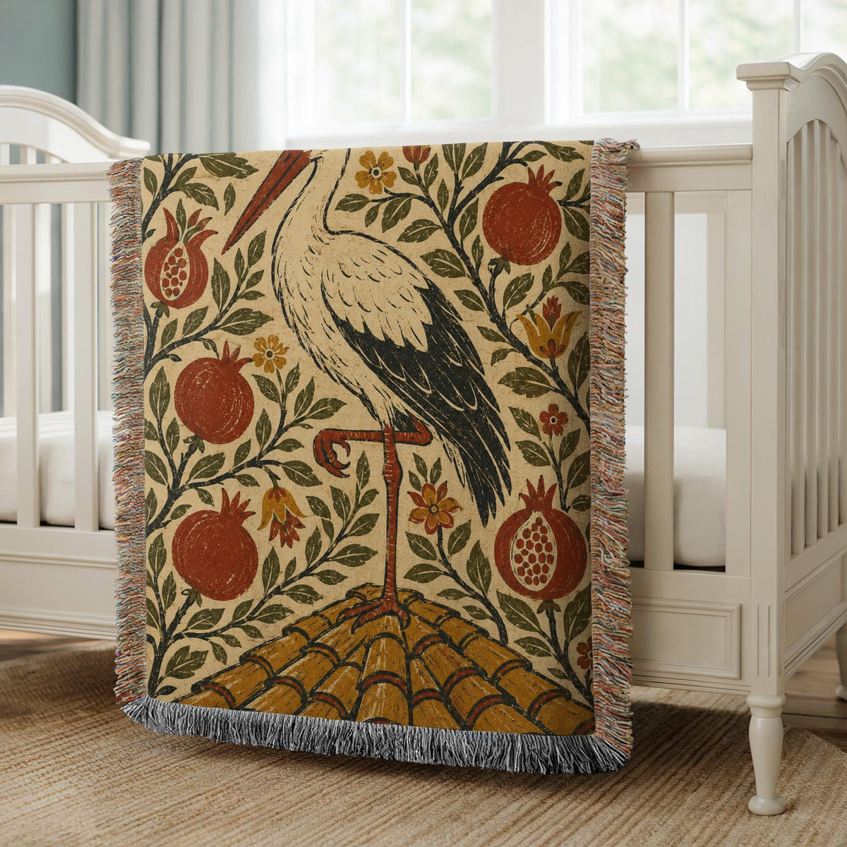 Stork Woven Blanket
