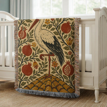 Stork Woven Blanket