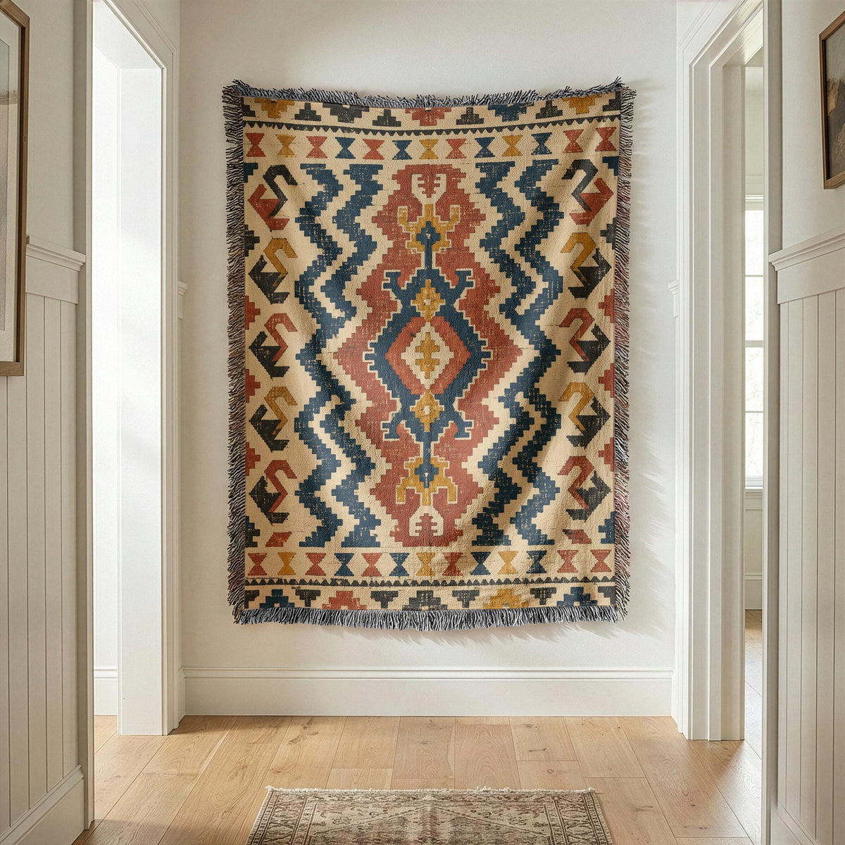 Turkish Kilim Woven Blanket