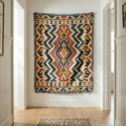 Turkish Kilim Woven Blanket