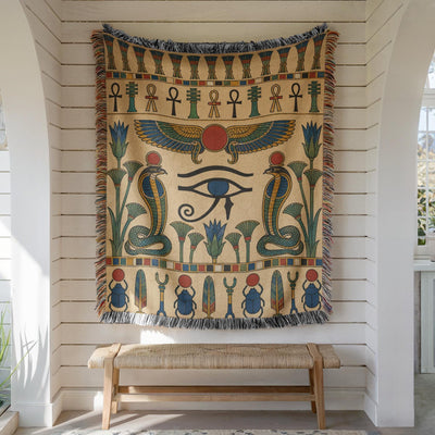 Eye of Horus Woven Blanket