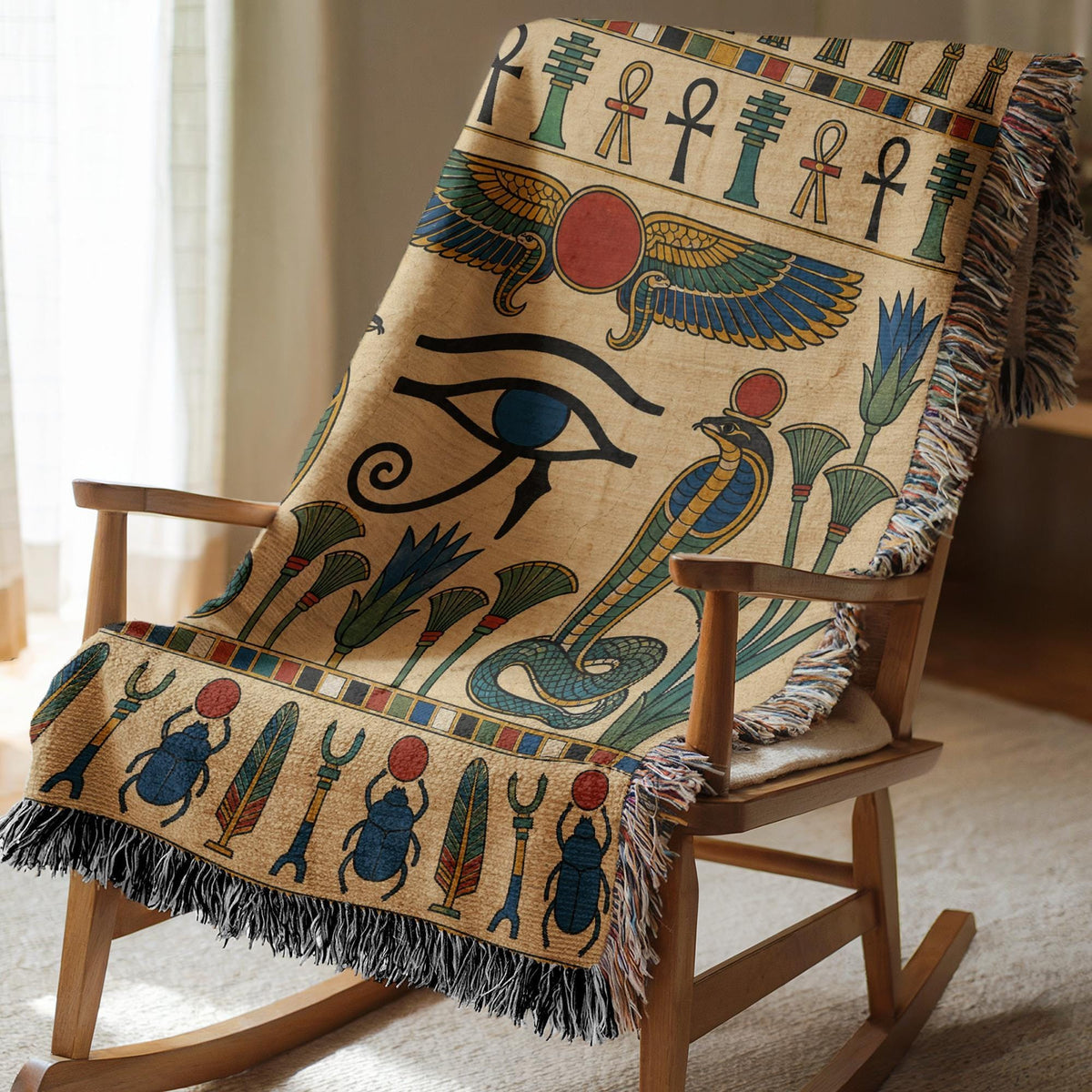 Eye of Horus Woven Blanket