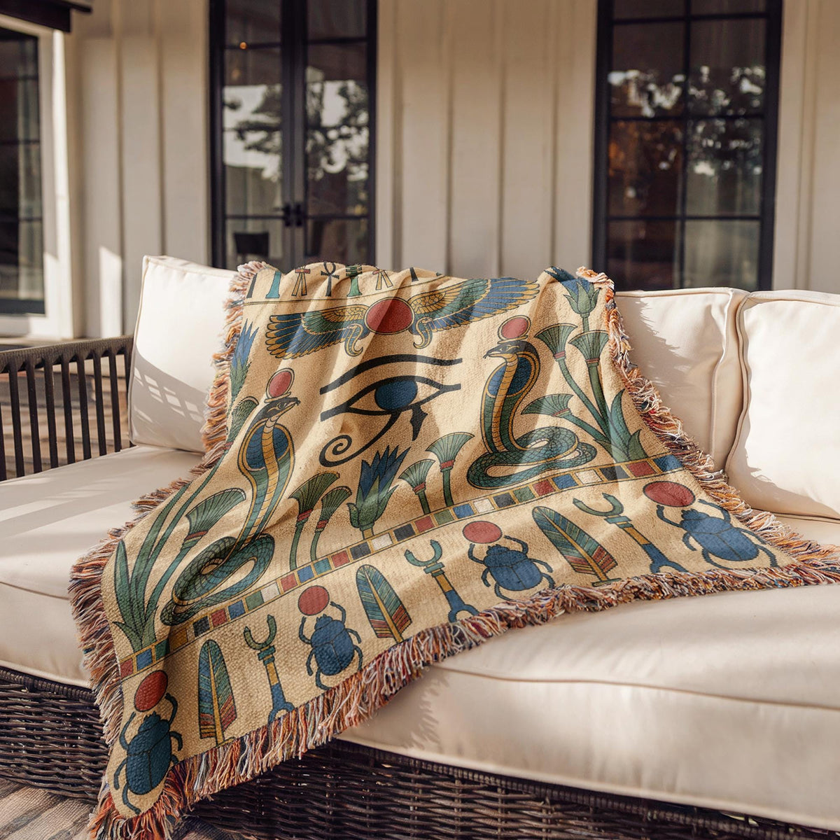 Eye of Horus Woven Blanket