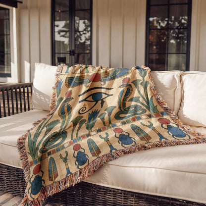 Eye of Horus Woven Blanket