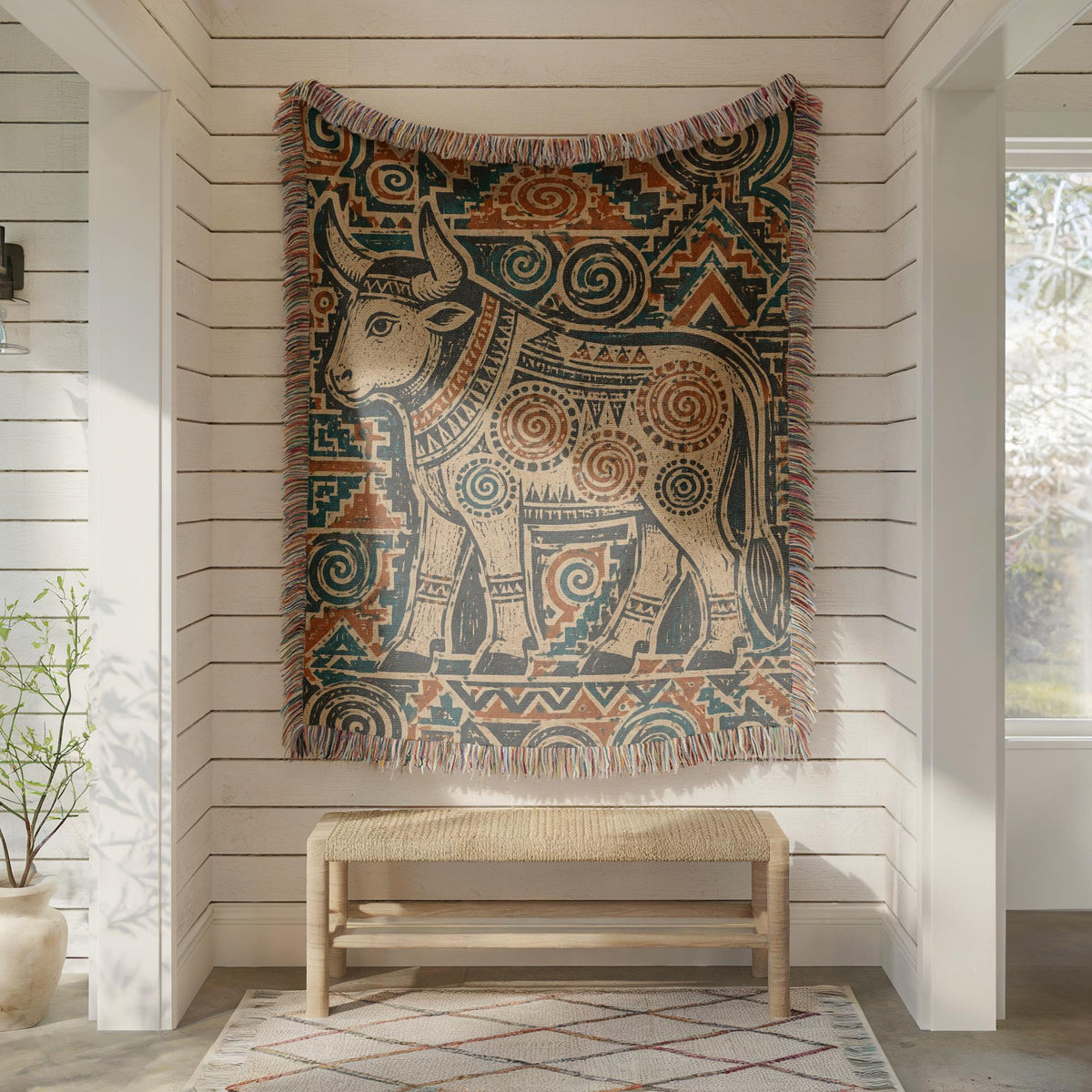 Bull Woven Blanket