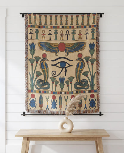 Eye of Horus Woven Blanket