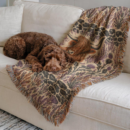 Highland Cow Woven Blanket