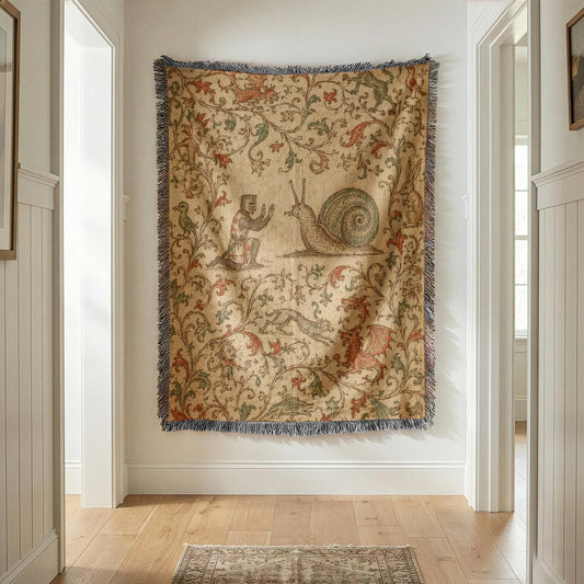 Medieval Snail Woven Blanket