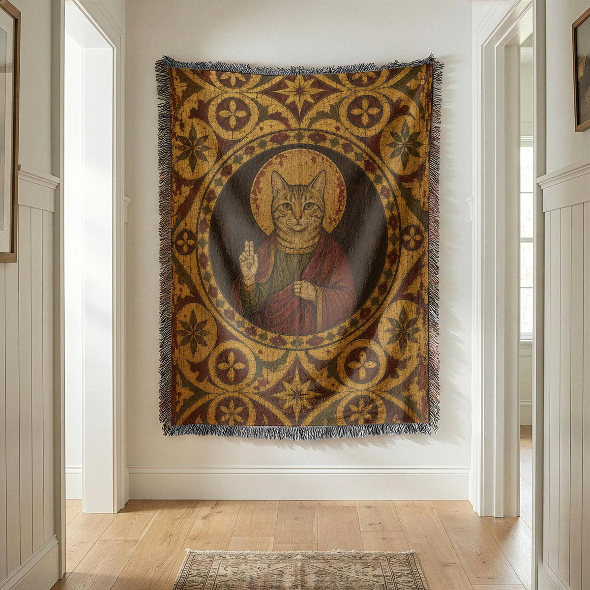 Saint Cat Woven Blanket