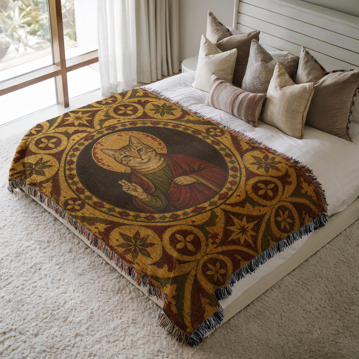 Saint Cat Woven Blanket