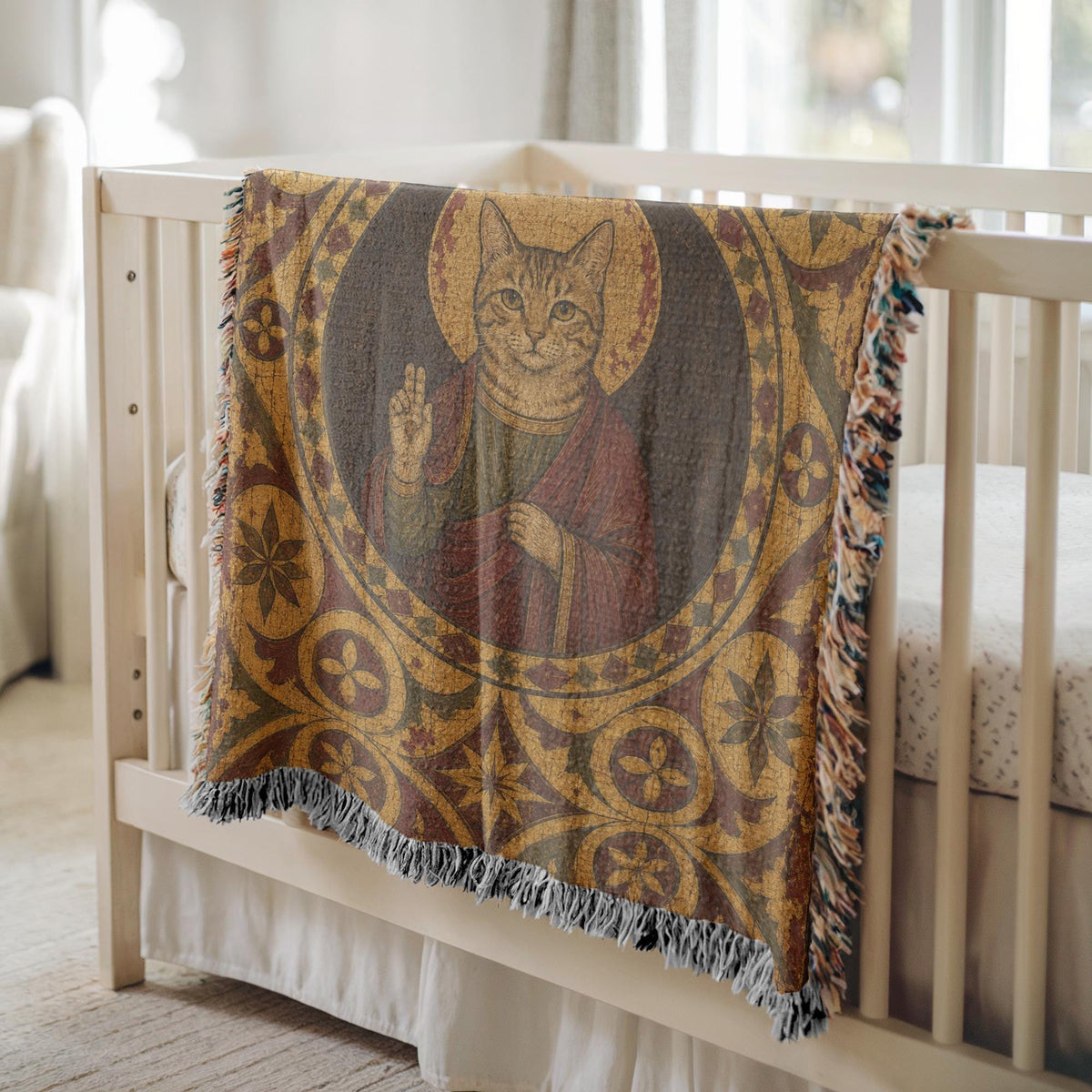 Saint Cat Woven Blanket