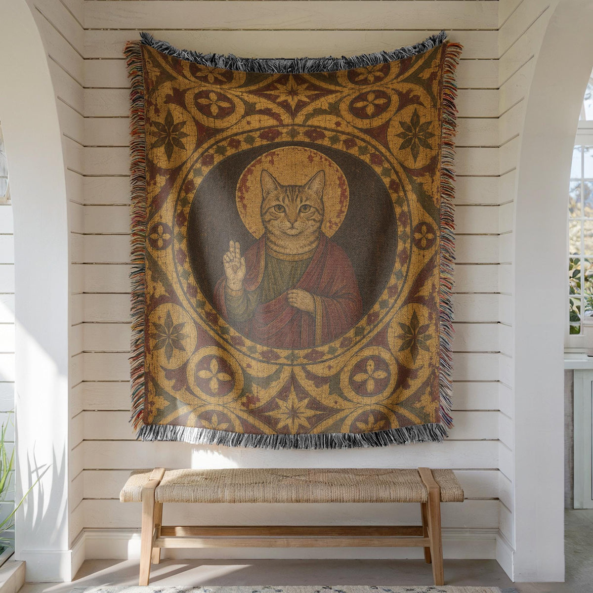 Saint Cat Woven Blanket