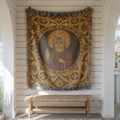 Saint Cat Woven Blanket