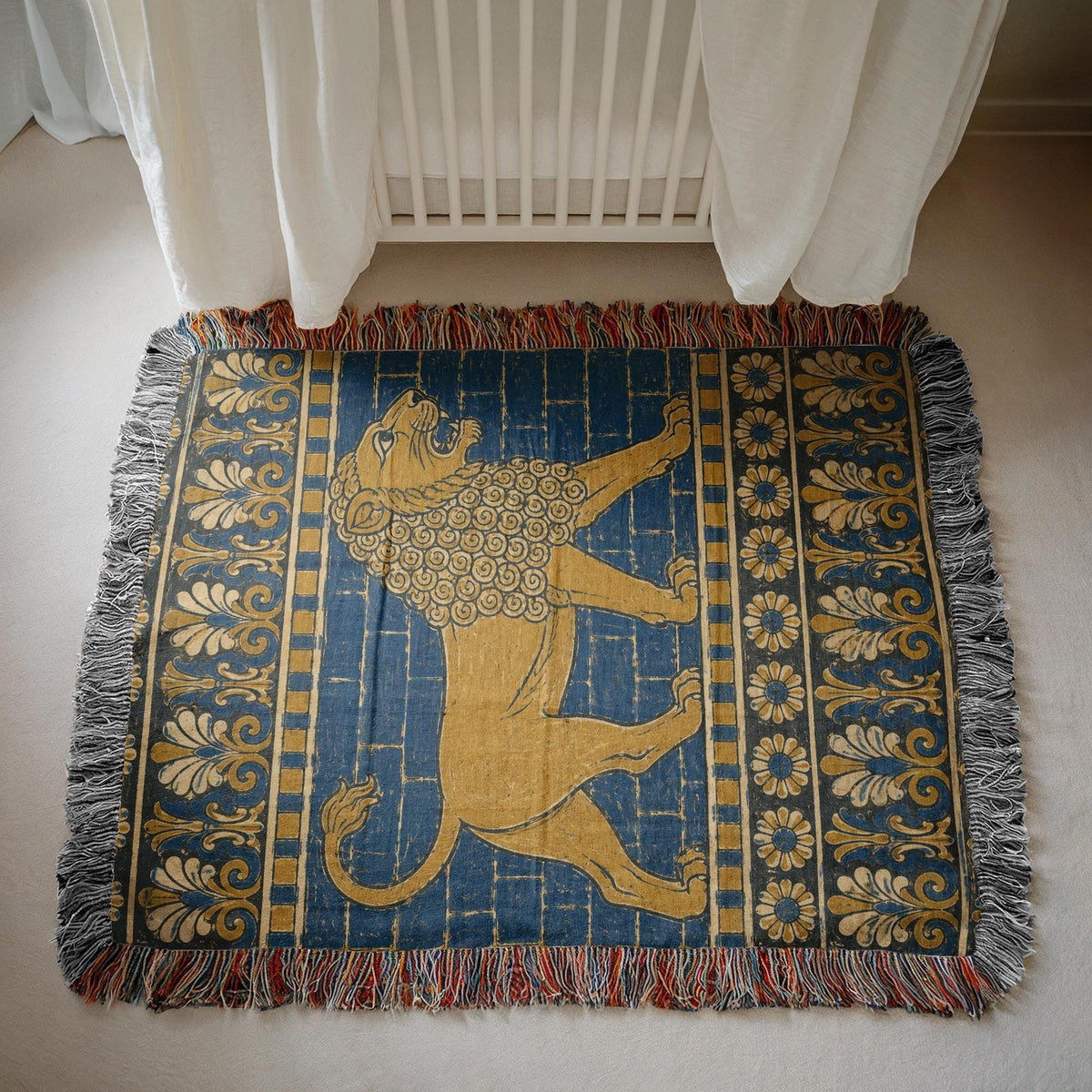 Babylonian Lion Woven Blanket