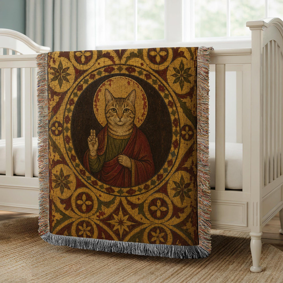 Saint Cat Woven Blanket