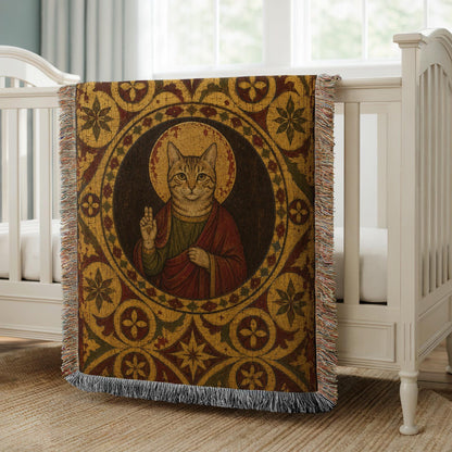 Saint Cat Woven Blanket