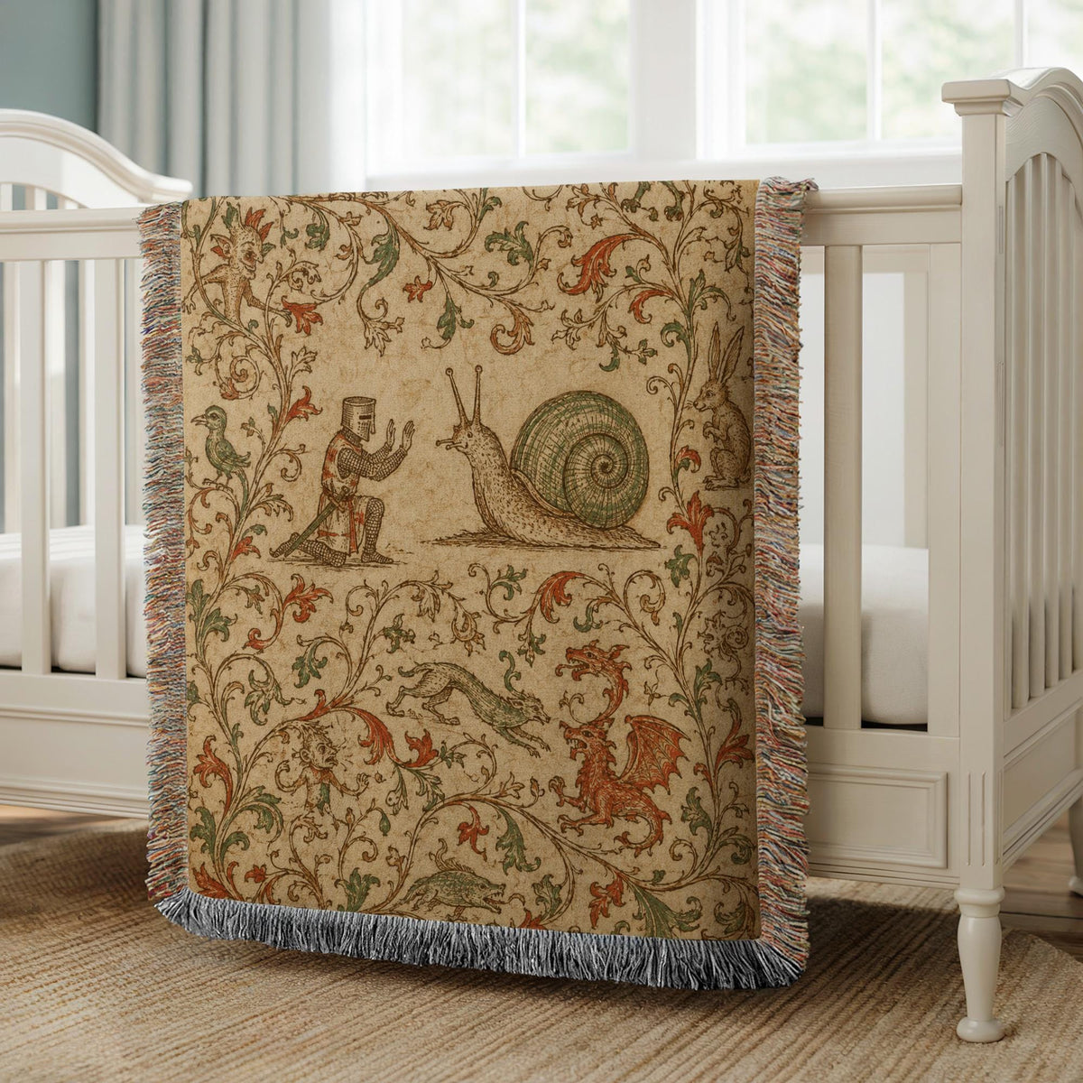 Medieval Snail Woven Blanket