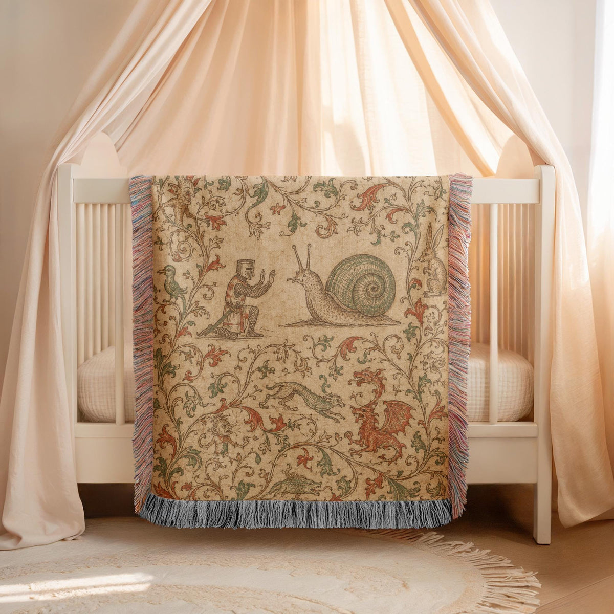 Medieval Snail Woven Blanket