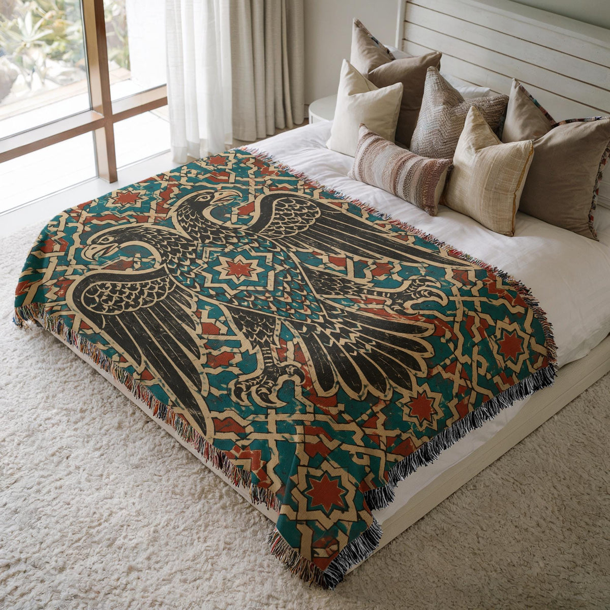 Double Headed Eagle Woven Blanket