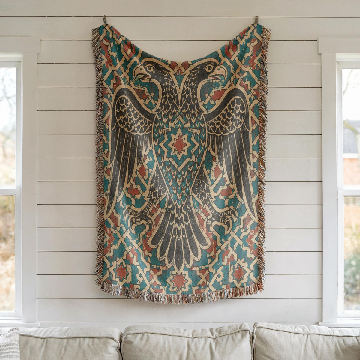 Double Headed Eagle Woven Blanket