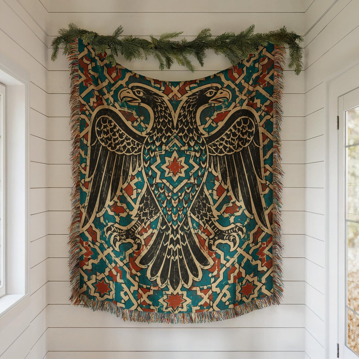 Double Headed Eagle Woven Blanket