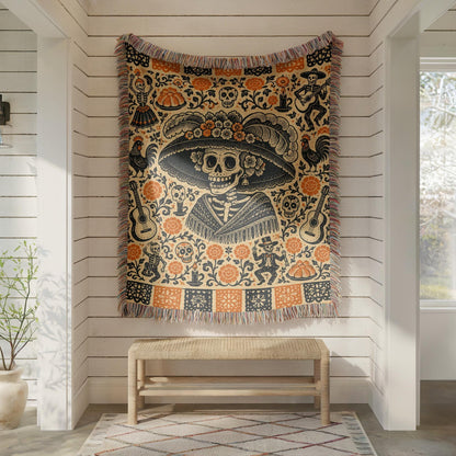 Day of the Dead Woven Blanket